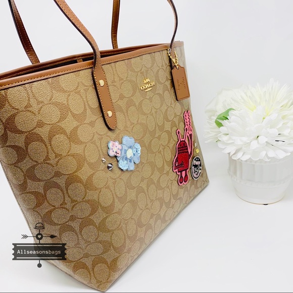 Coach Keith Haring tote signature canvas khaki bag - Picture 3 of 7